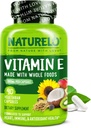 NATLO Vitamin E - 180 mg (300 IU) Doğal Karma Tocopherols Organik Tüm Gıdalardan - Sağlıklı Cilt, Saç, Ç, Çiçekler, Immune & Eye Health - Non-GMO, Soy Free - 90 Vegan Capsules