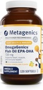 Metagenics OmegaGenics Fish Oil EPA-DHA 720 mg - Omega-3 Fish Oil Supplement - High Potency - for Heart Health, Musculoskeletal Health & Immune System Health* - with DHA & EPA - 120 Softgels