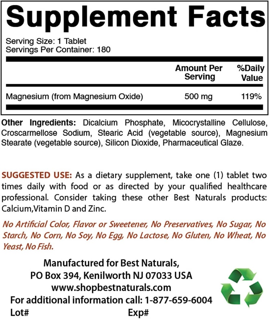 Magnezyum Oksit 500 mg & Vitamin D3 2000 IU