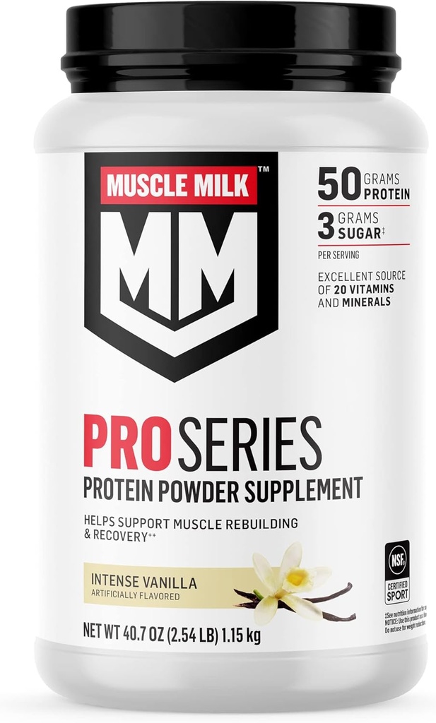 Kas Süt Pro Serisi Protein Toz Tamam, Intense Vanilla, 2.54 Pound, 14 Hizmet, 50g Protein, 3g Sugar, 20 Vitamins & Minerals, NSF Spor için sertifikalı, Workout Recovery, Ambalaj Vary