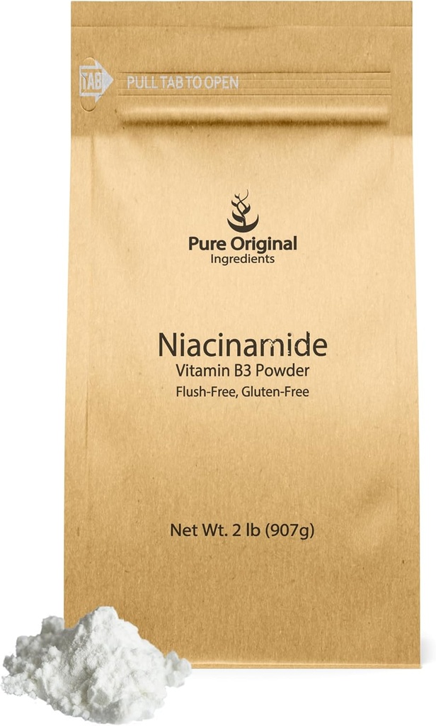 PURE ORIGINAL INGREDIENTS Niacinamid (2 lb) Flush-Free Vitamin B3 Toz, Diyet Supplement
