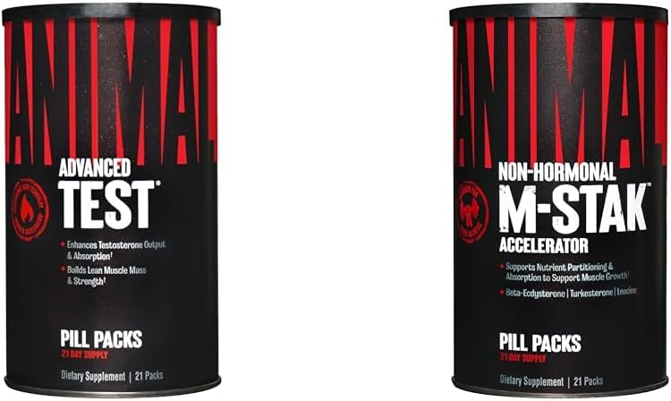 Animal Test testosteron ATM 21 Day Cycle & M-Stak Hard Winer Muscle Building Stack 21 Count