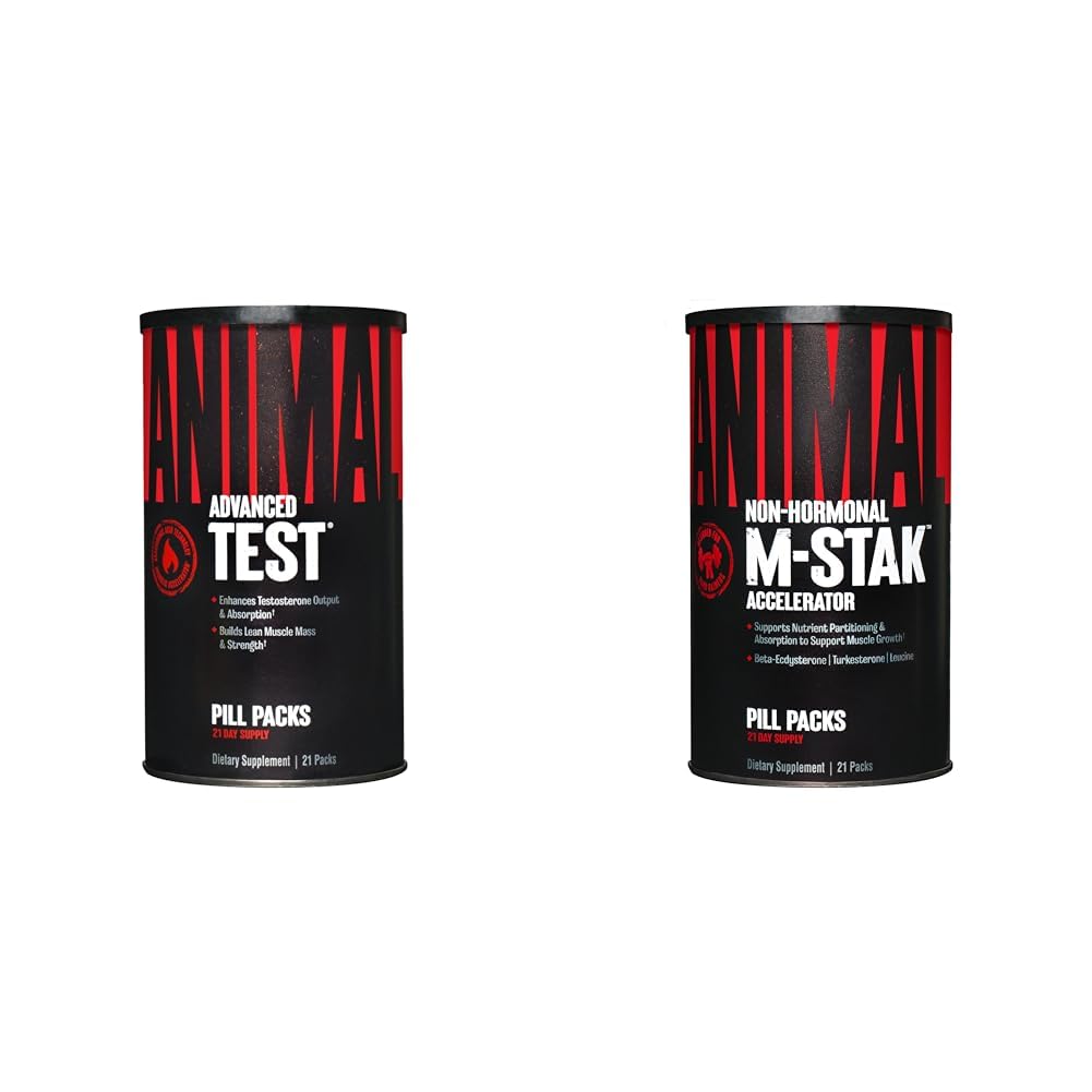 Animal Test testosteron ATM 21 Day Cycle & M-Stak Hard Winer Muscle Building Stack 21 Count