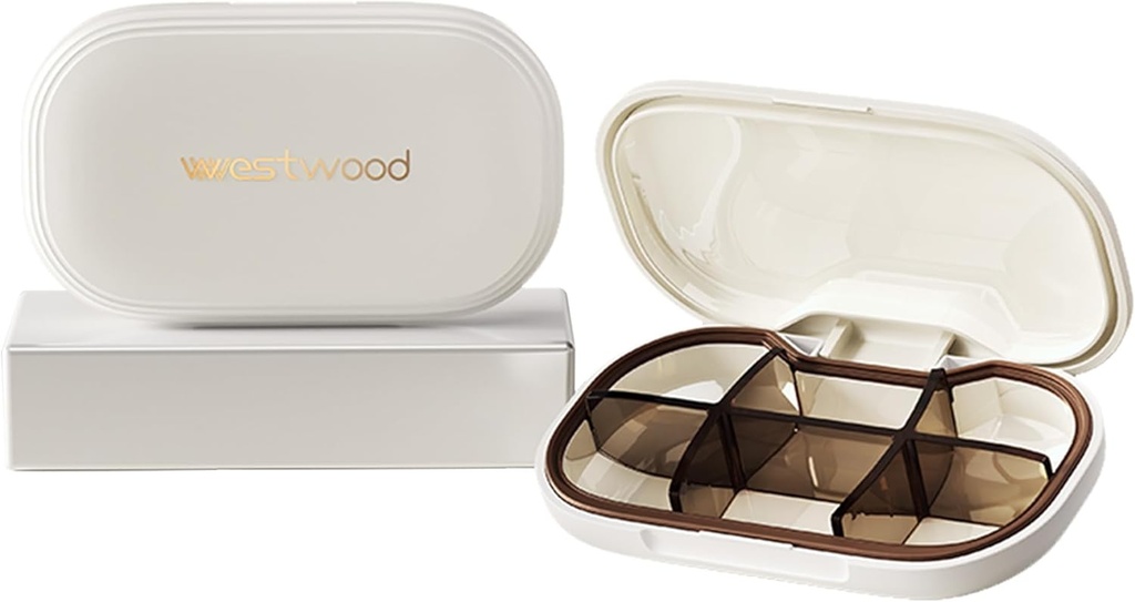 Küçük Beyaz Pill Organizer, 6 Karşılaştırmalar, Şık Tatlı Seyahat Pill Box Sahibi Günlük Tıp Pill Case Konteyner, Mağaza Vitaminleri, İlaçlar ve Supplementss Store