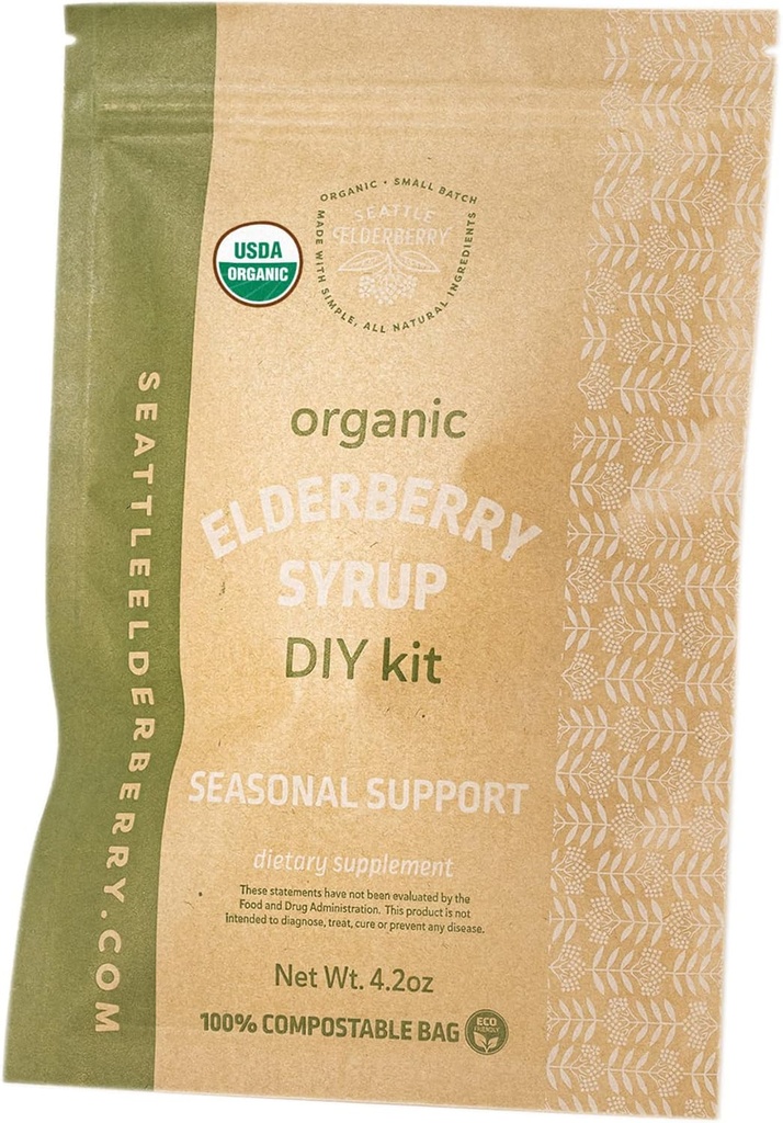 Mevsimlik Destek DIY Kit – Make Delicious, Gluten-Free Herbal Supplement Syrup with Potent Alerji Faydaları, ABD'de Küçük Batches'te Yapılan Sadece Organik Malzemeler - 4oz