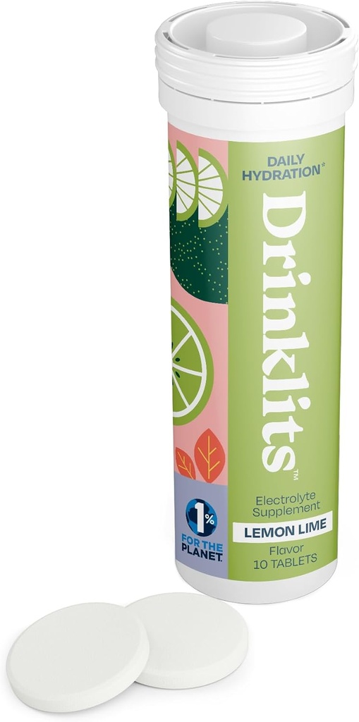 Wiki Lime Electrolyte Tabletleri Hydration | Great Taste - 0g Sugar - Essential Electrolytes - Daily Use | Single Tube (10 Tabletler/Servings)