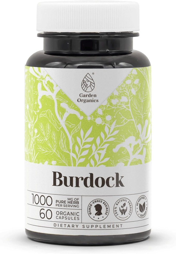 Burdock 60 Capsules | High-Potency Herbal Diyeter Supplements | Sebze Kapsülleri ve Burdock (Arctium lapa) Kuru Kök (60) Kont