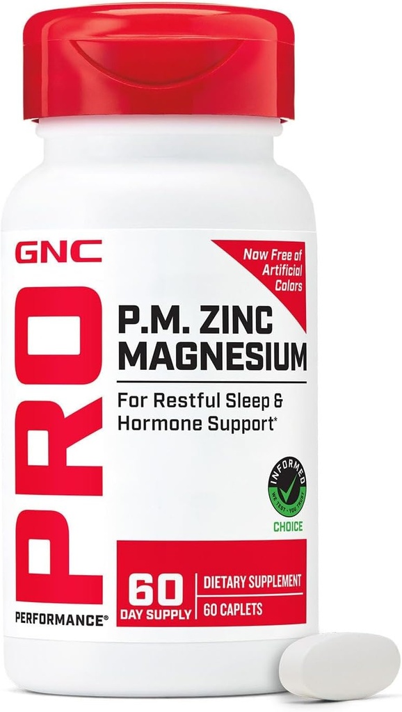 GNC Pro Performance μαγνήσιο ψευδάργυρου, 60 δισκία, υποστηρίζει ξεκούραστο ύπνο και αναβολική υποστήριξη