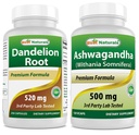 Best Naturals Dandelion Root 520 mg & εκχύλισμα Ashwagandha 500 Mg
