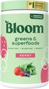 Bloom Beslenme Superfood Greens Toz, Probiyotik ve Prebiyotiklerle Digestive Enzymes, Gut Health, Kadınlar için Bloating Relief, Chlorella, Green Juice Mix with Beet Root Toz, 25 SVG, Berry