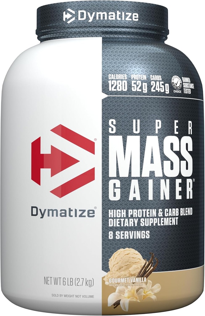 Super Mass Winer protein Toz, Gur Vanilla, 52g proteini, 1g Kreories, 10.7g BCAAs, 245g Carbs, Contains Whey protein Toz, Isolate ve Casein (8 hizmet)