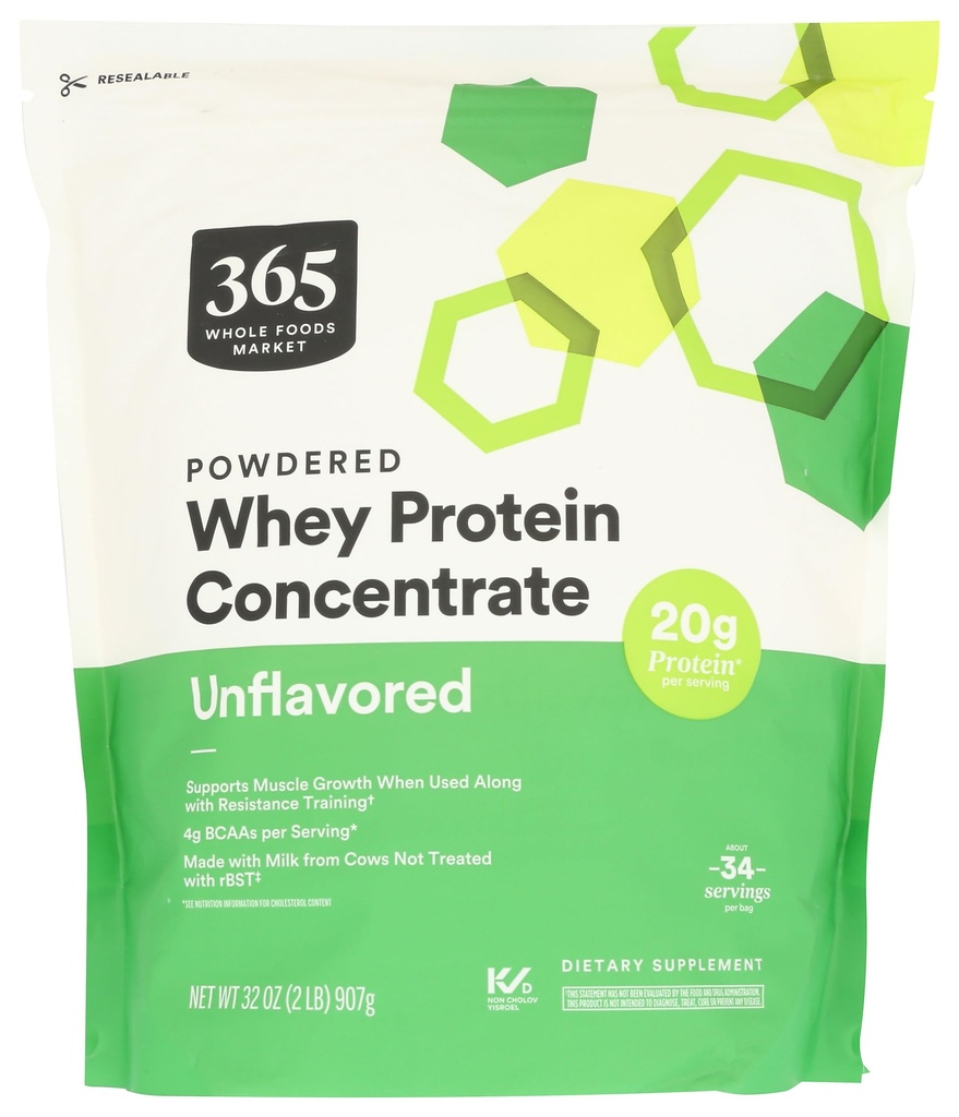 365 από το Whole Foods Market, Unflavored Whey συμπυκνωμένη πρωτεΐνη σκόνη, 32 ουγγιά