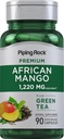 Piping Rock African Mango Tohumu 1220 mg | 90 Capsules | Green Tea | Ekstra Kuvvet Supplement | Non-GMO, Gluten Free