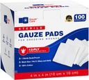 100pc Μεγάλες Αποστειρωμένες Πάντες Μεγέθους 4x4 Αποστειρωμένο για Τραύματα Μαζική - 12ply Υφασμένα Σφουγγάρια Μεγέθους 4x4 Αποστειρωμένο - USP IV Αναπνεόμενο Μηχάνημα 4x4 Πάντες Μεγέθους Απορρόφησης - First Aid Medical