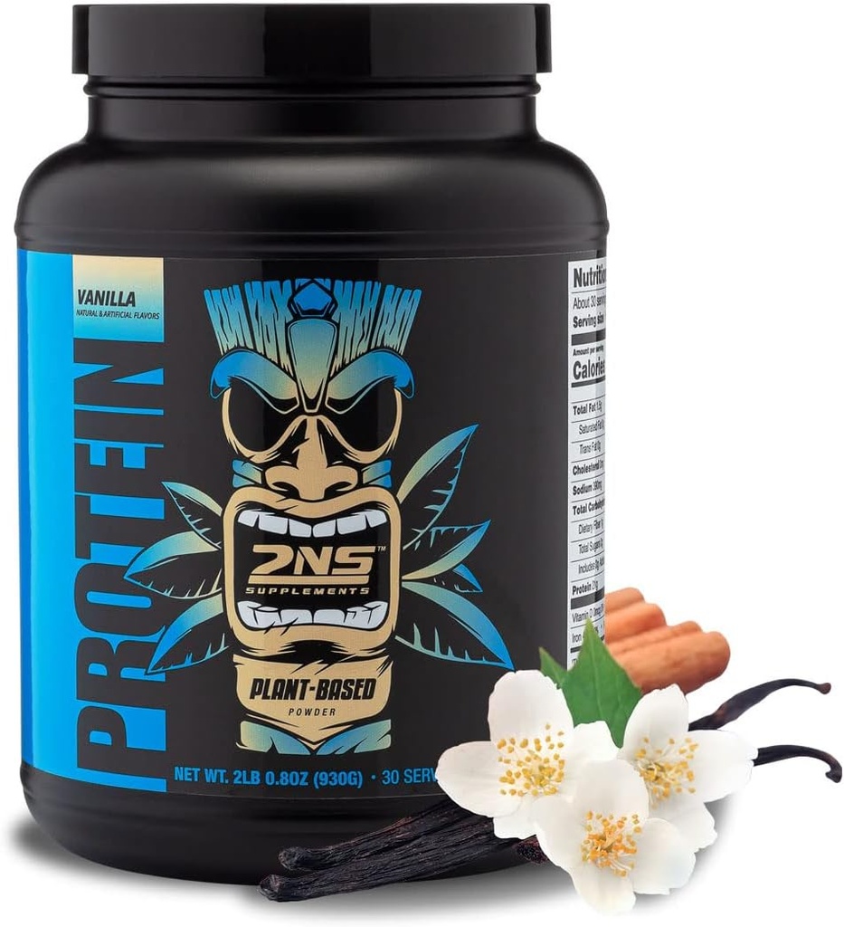 2nd Nature Supplements – Plant-Based Protein, Vanilla, 30 Hizmet, 2.2 LB – 21G Vegan Protein & EAAs to Support Muscle growth & Recovery – No Sugars Eklendi ve Made Without Soy, Gluten veya GMOs