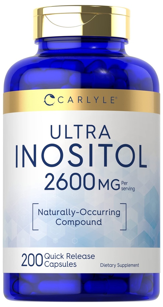 Carlyle Inositol Supplement | 2600 mg | 200 Capsules | Kadınlar ve Erkekler için | Myo-Inositol | Non-GMO, Gluten Free Free