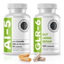 Intestinal Fortitude AI-5 & GLR-6 Digestive Health Supplement Sche/Glutamine, Turmeric, Curcumin for Gut Health Capsule Supplement & Support Digestive Health, Non-GMO, Dairy Free - 30-Day Supply