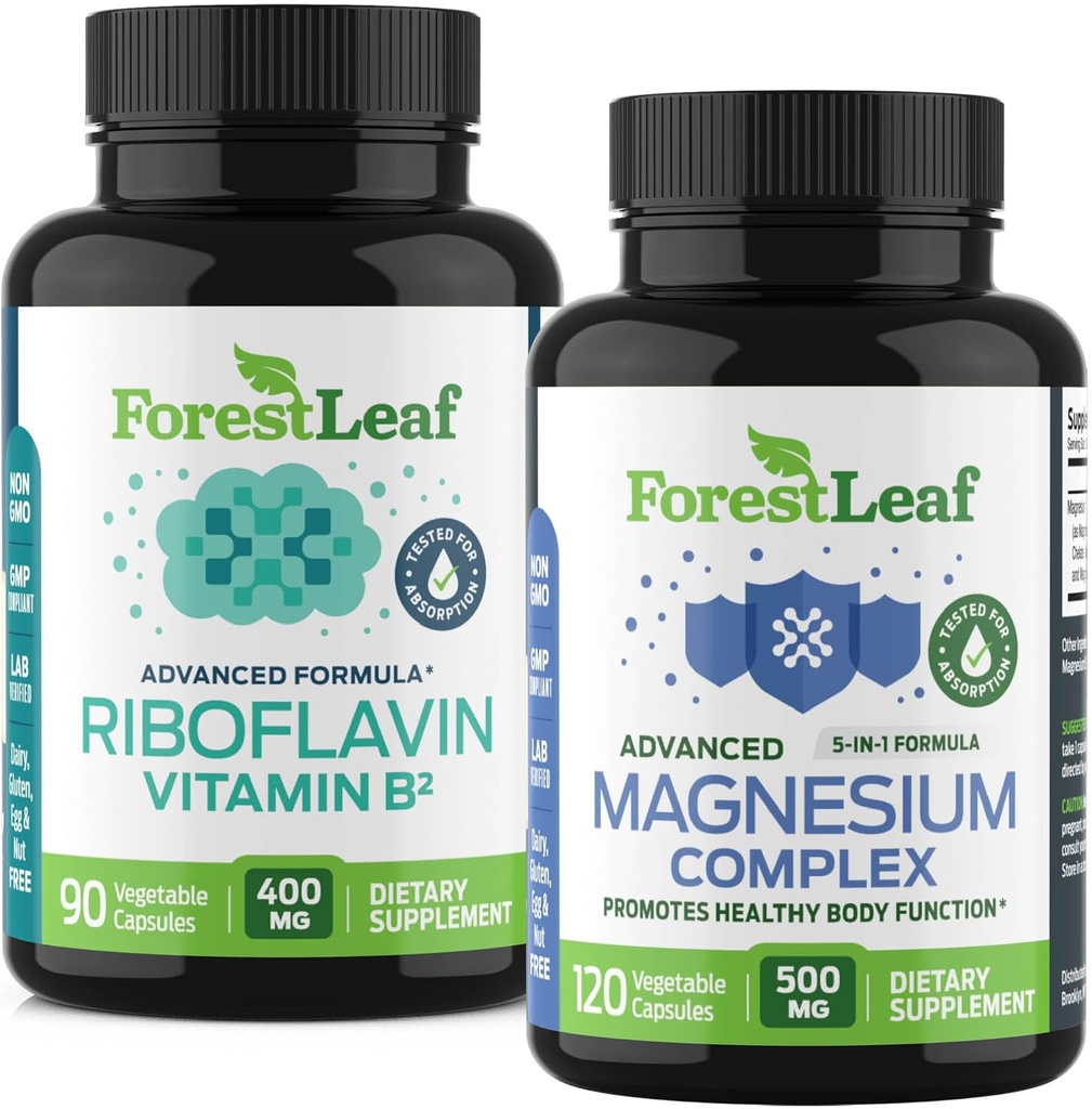 OrmanLeaf Riboflavin & Migraine Supplement - Riboflavin 400mg for Headache Relief - Ultimate Schen ile B2 Vitamin 400 mg Migraine Relief Capsules