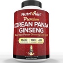 Nutrivein Korean Red Panax Ginseng 1600 mg - Ekstra Kuvvetli Formula - 180 Capsules - Boost Energy, mental Focus & Immune Health Natural Natural