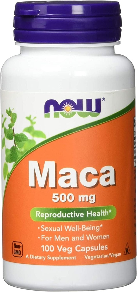Şimdi Gıdalar Tamamlıyor, Maca (Lepidium meyenii) 500 mg, Erkekler ve Kadınlar için, Üreme Sağlığı*, 100 Veg Capsules
