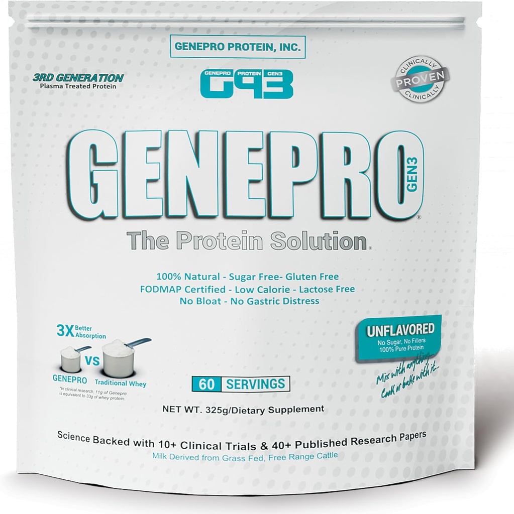 Unflavored Protein Toz - Yeni Formula - Lactose-Free, Gluten-Free, & Non-GMO Whey Isolate Supplement Shake (3rd Generation, 60 Hizmet)