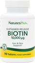 NaturesPlus Biotin, Sustained Release - 90 Tablets - Vegetarian, Gluten Free - 90 Servings