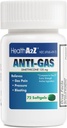 HealthA2Z® Gas Relief Simethicone | 125 mg | Stomach Discomfort and Gas | Anti Flatulence | Relieves Gas Fast and Bloating (72 Counts (Pack of 1)