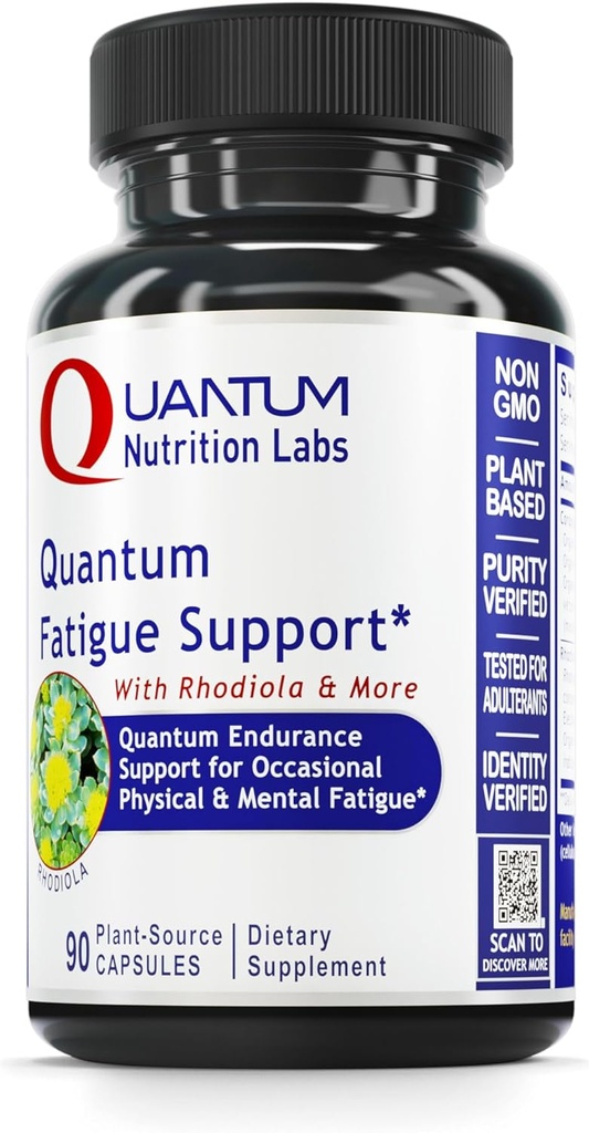 QNL Quantum Fatigue Support - Vegan Rhodiola Rosea Root Supplement - Occasional Physical & Cognitive Stres için Organik Adaptojen - 90 Plant-Based Capsules