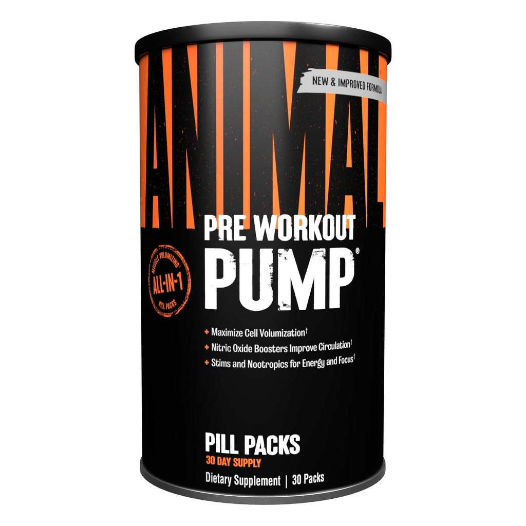 Animal Pump Pre-Workout Supplement – for Energy, Focus and Muscle Volumating, Nitrik Oksit ATMs Including Stims and Nootropics, Kretine, and Ultimate Pump Advancedr, 30 Packs