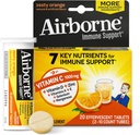 Airborne 1000 mg Vitamin C With Iron Effervescent Tablets, Immune Support Supplement With Powerful Antioksiss A C & E - 20 Fizzy Drink Tabletleri, Zety Orange Flavor