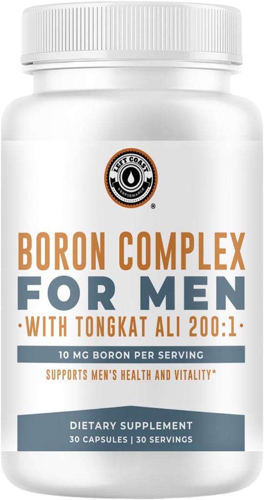 Boron συμπλήρωμα για τους άνδρες με Tongkat Ali - βιταμίνη D3, ψευδάργυρος Picolinate 30mg, Longjack Tongkat Ali για τους άνδρες - Boron Κιτρικό 10mg για την υγεία των ανδρών - μη GMO, Χωρίς γλουτένη, Χωρίς αλλεργιογόνα - 30 κόμης