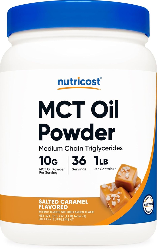 Nutricost Premium MCT Oil Toz (1 LB) (Sal Carmelted) - En İyi Keto, Ketoz ve Ketgen Diyetleri - Non-GMO ve Gluten Free, Medium Chain Triglyide