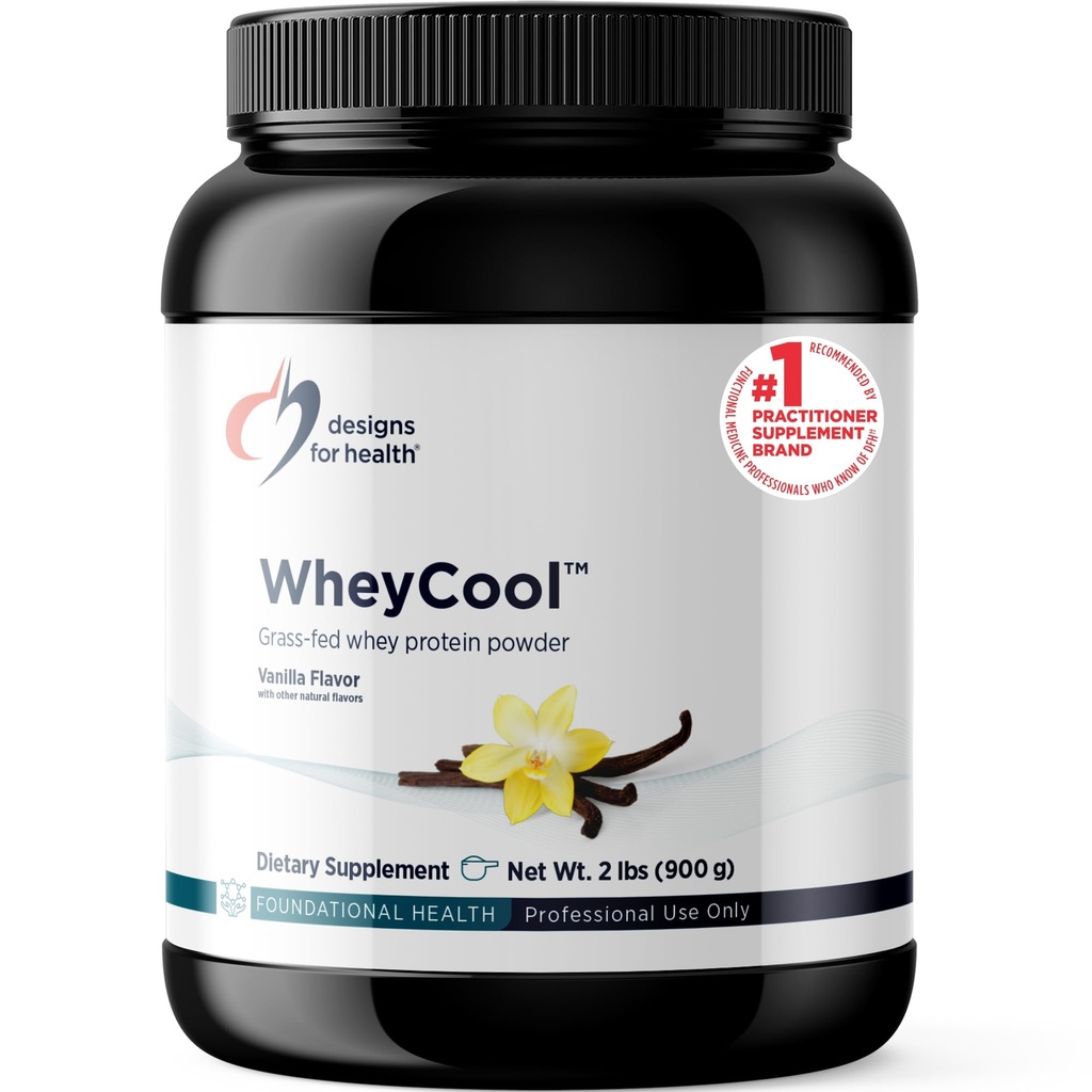 Health WheyCool için tasarımlar - Grass Fed Whey proteini Toz Supplement 22g proteini ile, sporculara destek olabilir, Kass + Enerji - Non-GMO + Gluten-Free, Vanilla (30 hizmet / 900g)