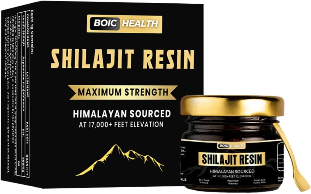 Saf Organik Shilajit Erkekler ve Kadınlar için 85+ Trace Minerals Enerji, Performans ve Immune System - Shilajitwear-50G (Polonya)