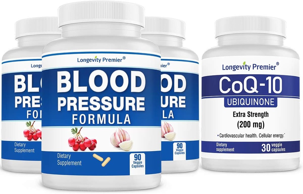 [BP Value Pack] Longevity Blood Pressure Formula 90 caps x 3 Μπουκάλια με 1 δωρεάν φιάλη CoQ10 [30 caps]