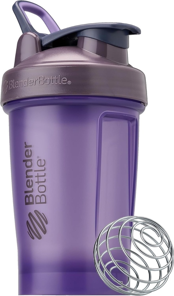 BlenderBottle Classic V2 Shaker Şişe Protein Shakes ve Pre Workout, 20oz, Full Color Mor