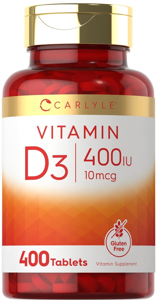 Carlyle Vitamin D3 400iu (1006) | 400 Tablet | Değer Boyut | Vejetaryen, Non-GMO ve Gluten Free Formula | Vitamin D Supplement D Supplement