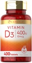 Carlyle Vitamin D3 400iu (1006) | 400 Tablet | Değer Boyut | Vejetaryen, Non-GMO ve Gluten Free Formula | Vitamin D Supplement D Supplement