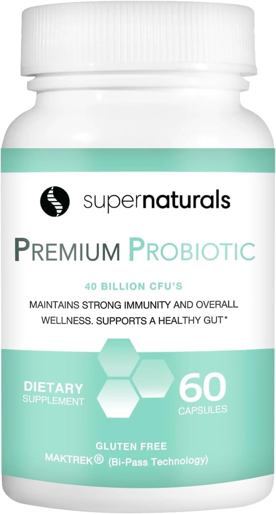 Premium Probiyotikler, 40 milyar CFU Probiyotiks for Digestive Health, Made with MAKTrek Bipass Technology, Women & Mens Probiyotiks for Gut Health, 60 Probiyotik Capsules