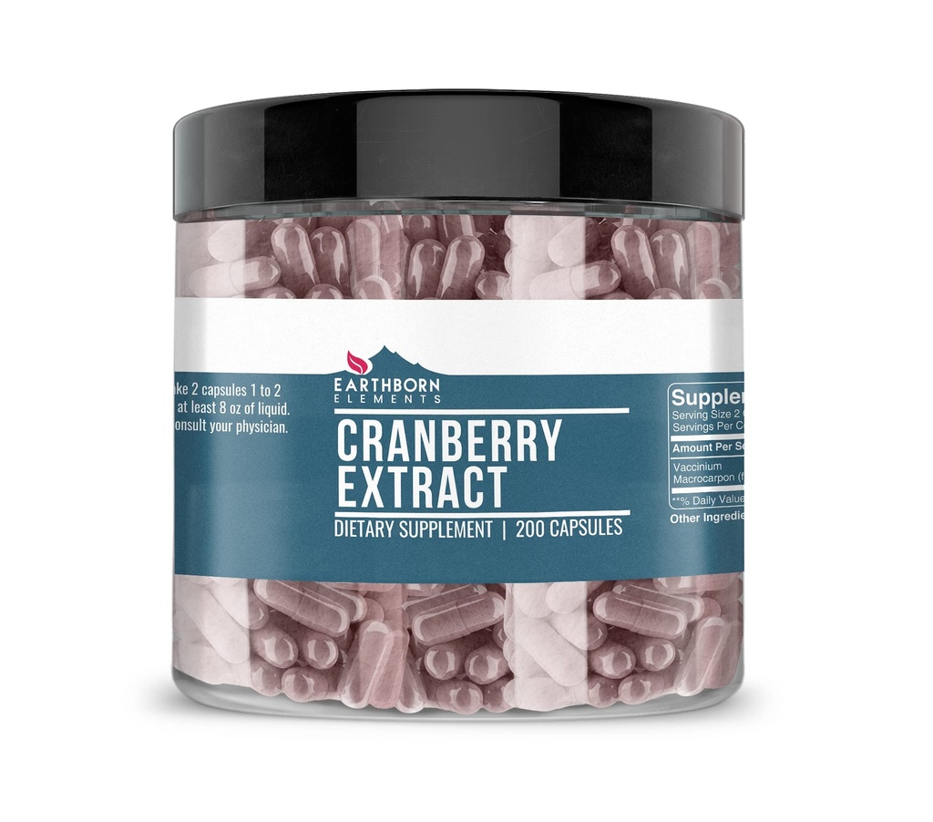 Earthborn Elements Cranberry Extract 200 κάψουλες, καθαρό & μη αραιωμένο, χωρίς πρόσθετα