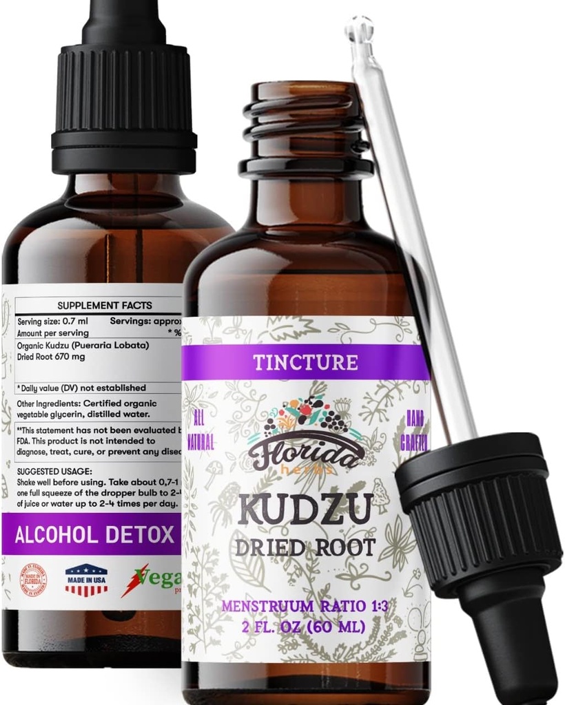 Kudzu Extract - Kudzu Root Organic Supplement - Non-Alcohol Supplement - Made in USA – 2 oz