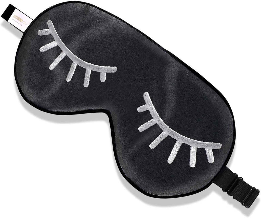 ZIMASILK 100% Doğal İpek Uyku Maskesi Körlüğü, Bag (Eyelashes) ile Uyku için Uygun Süper Göz Maskesi