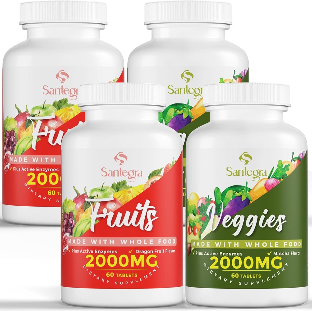 2000 MG Meyveler ve Sebzeler Tamamlar, Doğal Denge 35+ Meyve ve Sebzeler,% 100 Tüm Gıda Superfoods Meyve ve Veggies Tamam, Enerji Dengesi, Sugar-Free, Vegan, 240 Tablet