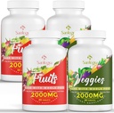 2000 MG Meyveler ve Sebzeler Tamamlar, Doğal Denge 35+ Meyve ve Sebzeler,% 100 Tüm Gıda Superfoods Meyve ve Veggies Tamam, Enerji Dengesi, Sugar-Free, Vegan, 240 Tablet