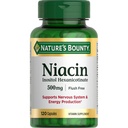 Nature's Bounty Niacin 500 mg Flush Ücretsiz, Hücre Enerji Desteği, Destekler Nervous System Health, 120 Capsules