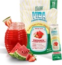 Hydration + Energy Electrolyte Drink Mix – Strawberry Watermelon Agua Fresca Flavor | Sugar-Free Toz with Caffeine, L-Theanine, Coconut Water & Minerals | 15 Single-Serve Stick Paketleri