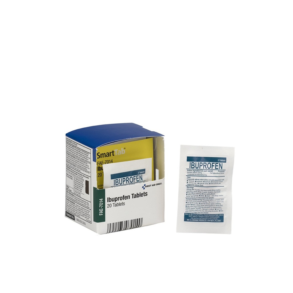 Πρώτη βοήθεια μόνο SmartCompliance Refill Ibuprofen, 2 δισκία ανά πακέτο, 10 συσκευασίες ανά κουτί