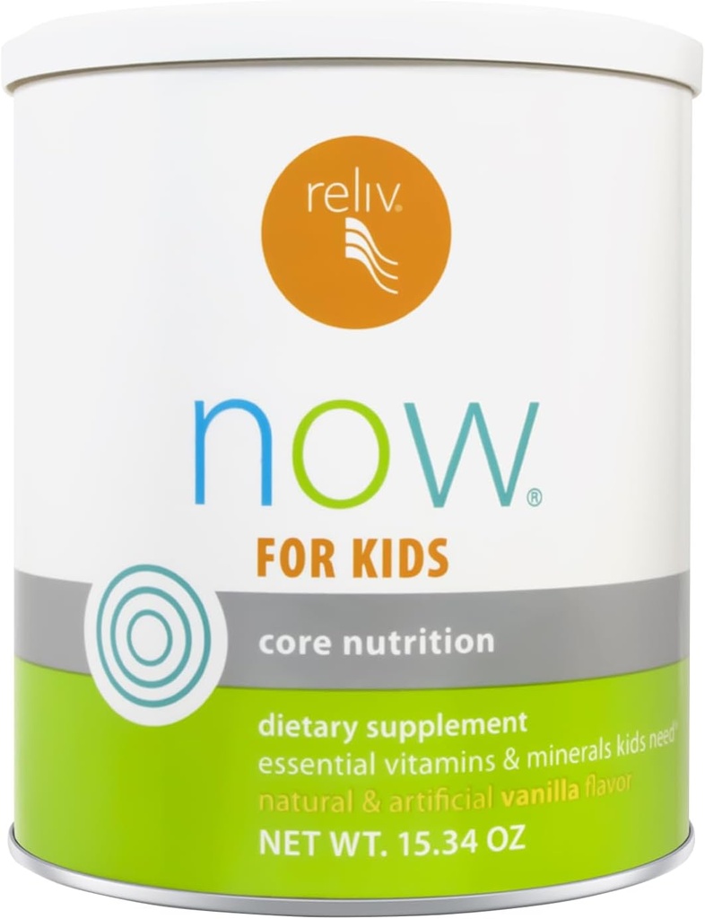 RELIV Şimdi Çocuklar Vanilla için - Temel Vitaminlerle Beslenme Shake, Mineraller, Carbohidratlar ve Protein Son Enerji için, 15 Hizmet