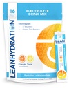 LEAN Hydration Daily Electrolyte Packets Drink Mix | Zero Calories, Zero Sugar artı Vitamins, Minerals & More | 16 ct (Orange Yuzu)