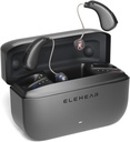 Alpha Hearing Aids, AI Noise Cancellation OTC Hearing Aids for Seniors & Adults, Super Clear Sound, Long-Lasting Battery Operated Rechargeable Hearing Aid, 4 Modes, Metallic Dark Grey